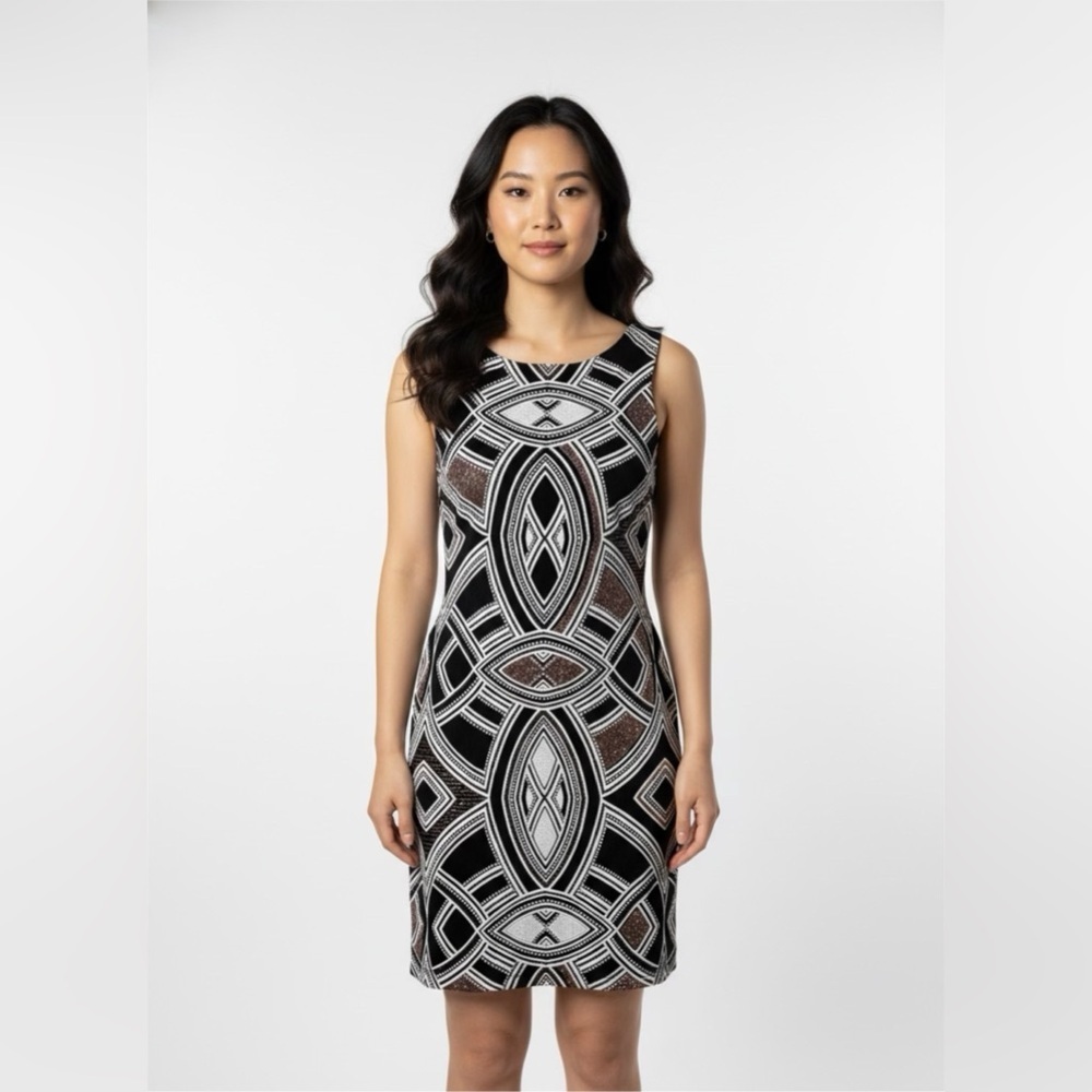 Speechless Black and White Geometric‎ Mini Dress